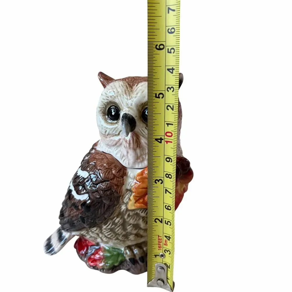 Heritage Harvest Owl Cream & Sugar Set Ceramic Fall Autumn Thanksgiving New